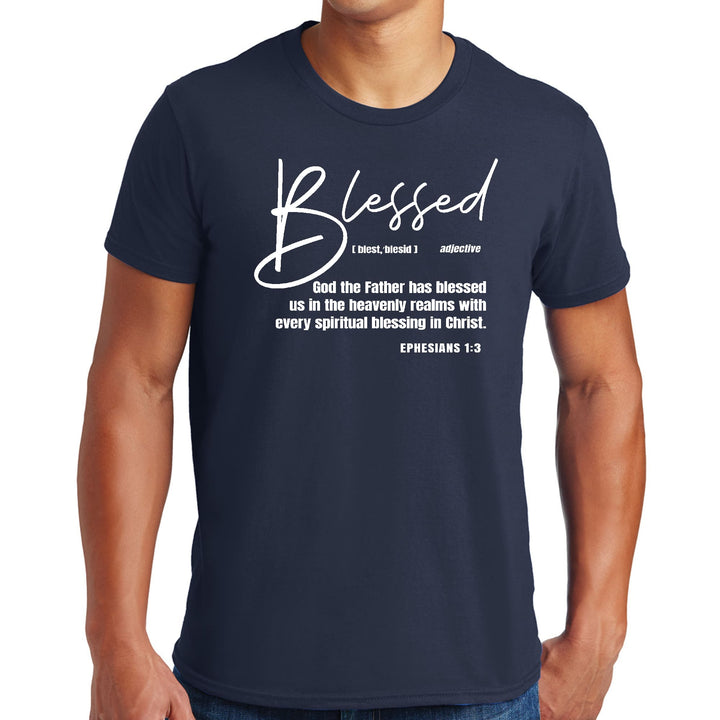 Mens Graphic T-shirt Ephesians - Blessed with Every Spiritual Blessing - Mens