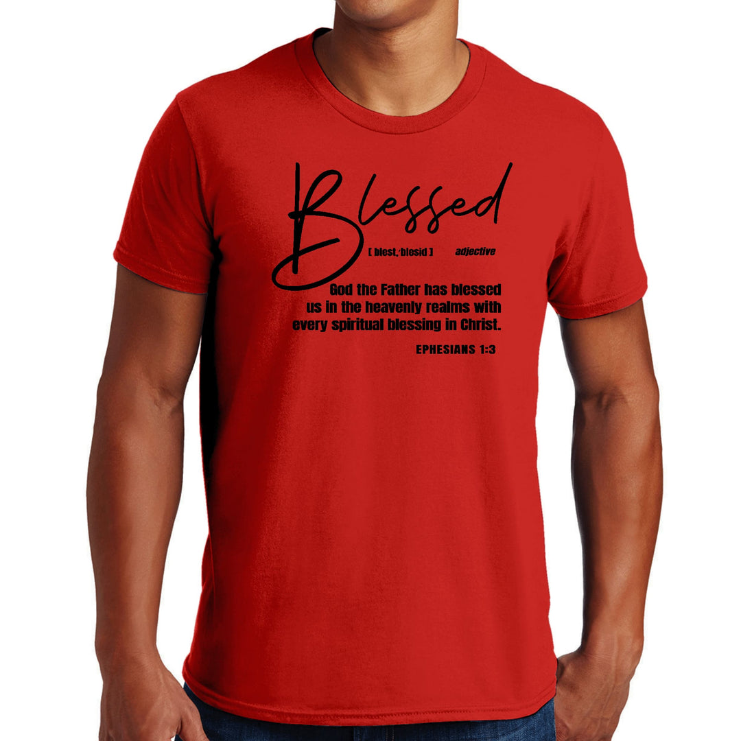 Mens Graphic T-shirt Ephesians - Blessed with Every Spiritual Blessing - Mens