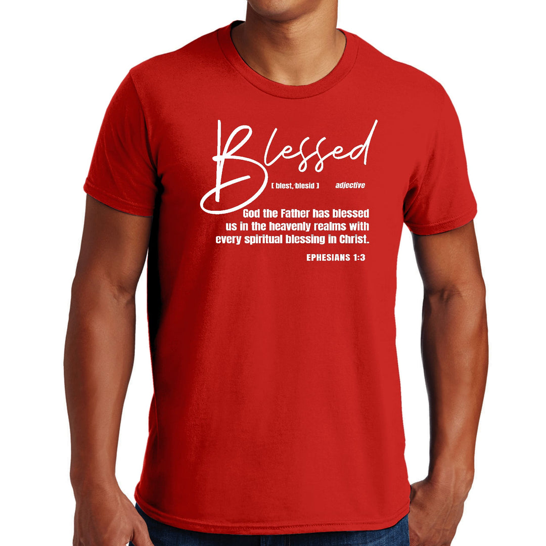 Mens Graphic T-shirt Ephesians - Blessed with Every Spiritual Blessing - Mens