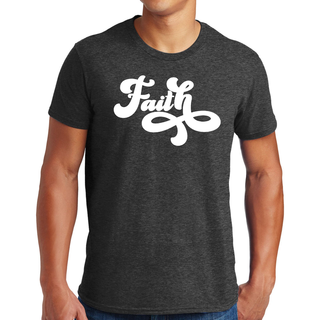 Mens Graphic T-shirt Faith Script Illustration - Mens | T-Shirts