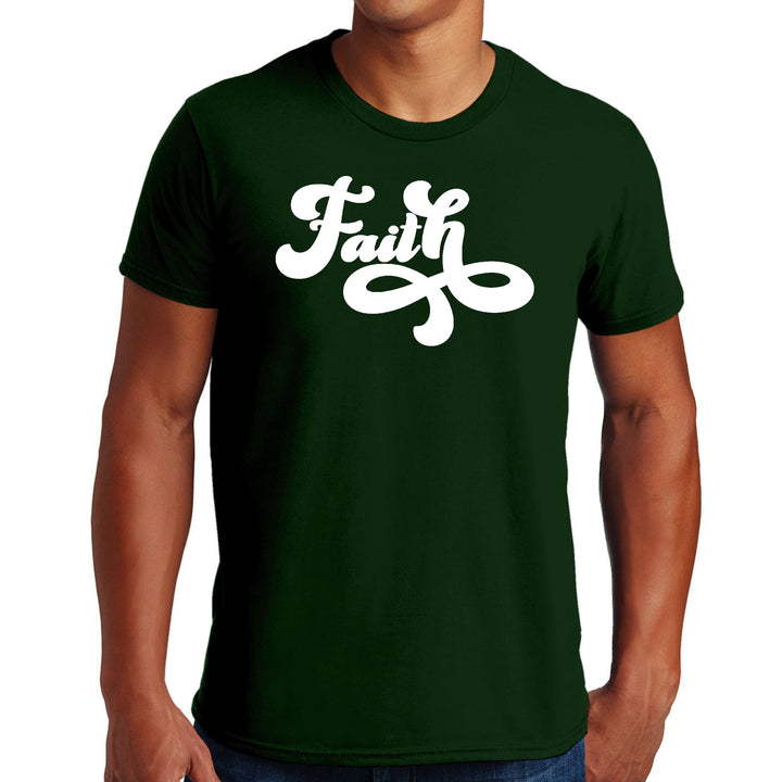 Mens Graphic T-shirt Faith Script Illustration - Mens | T-Shirts