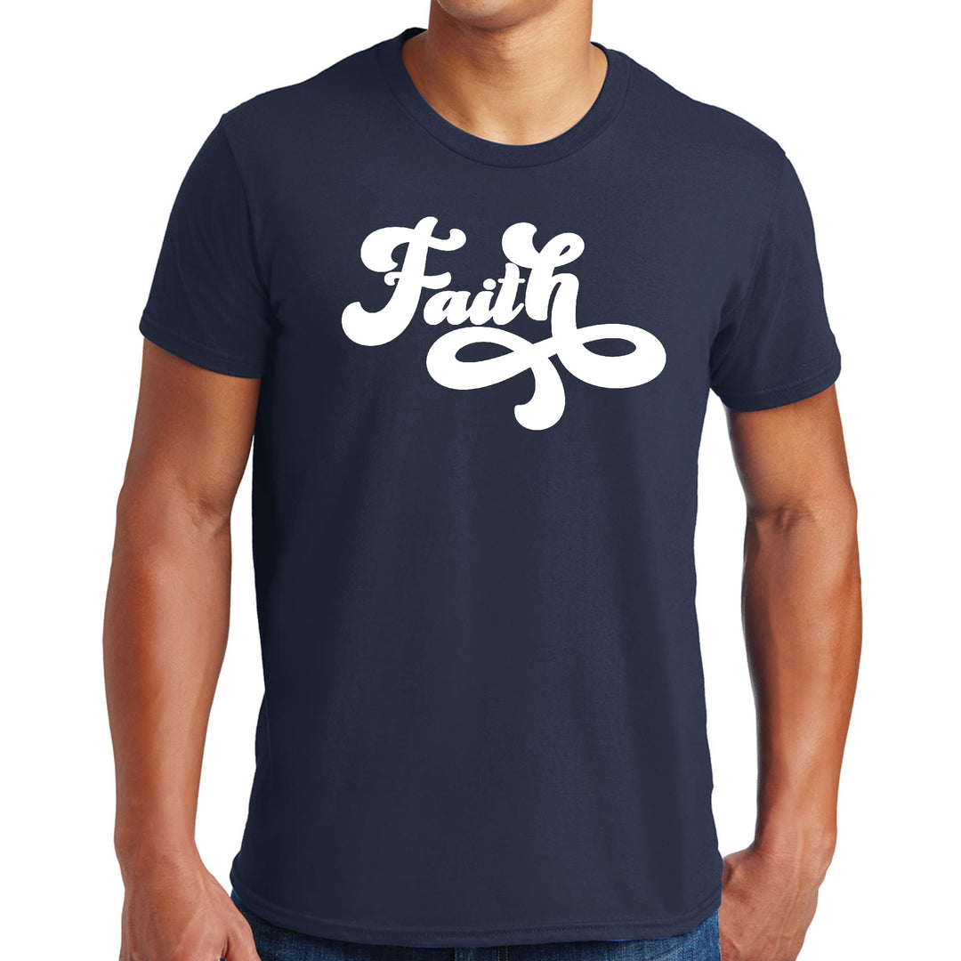 Mens Graphic T-shirt Faith Script Illustration - Mens | T-Shirts