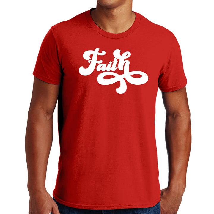 Mens Graphic T-shirt Faith Script Illustration - Mens | T-Shirts