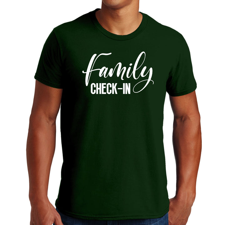 Mens Graphic T-shirt Family Check-in Illustration - Mens | T-Shirts