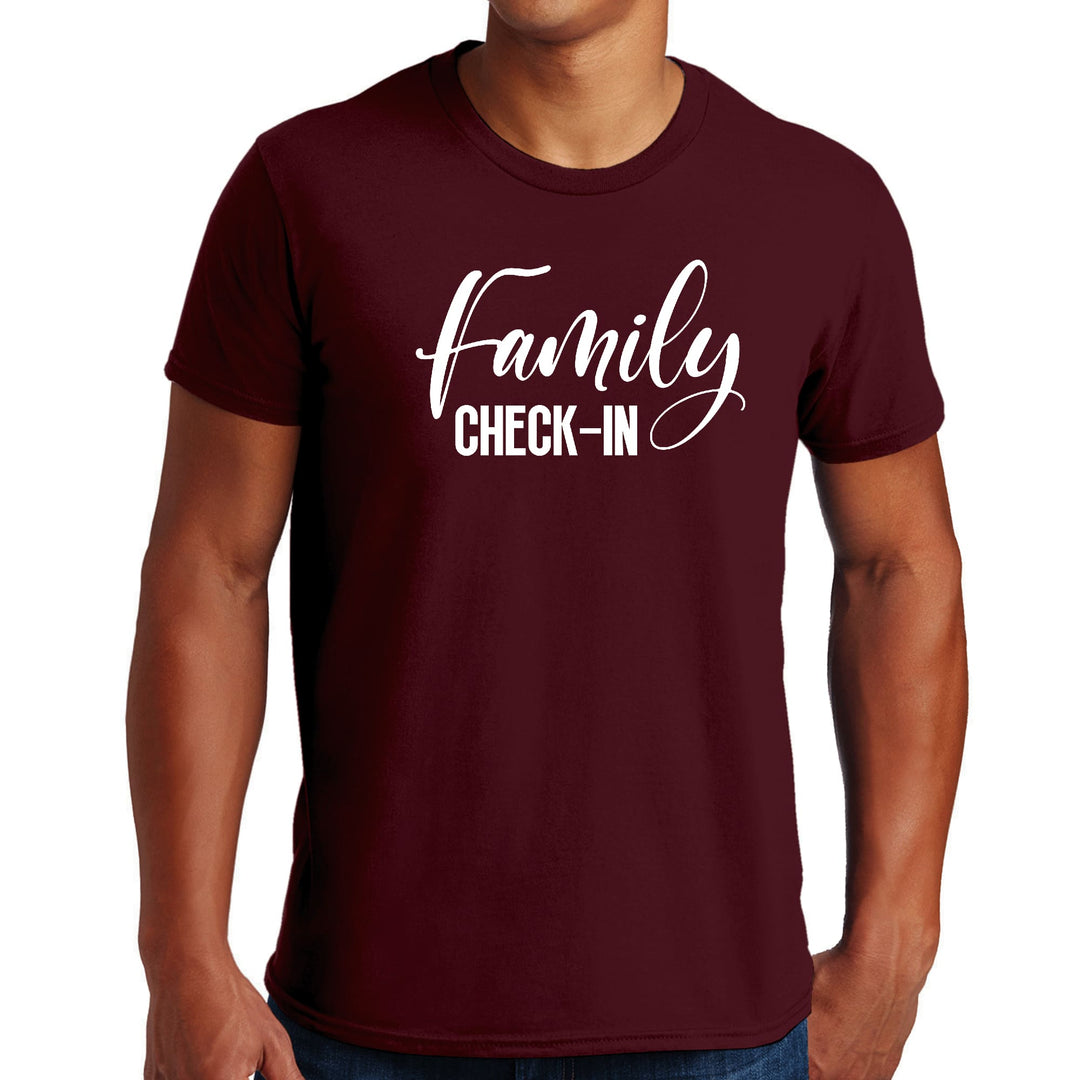 Mens Graphic T-shirt Family Check-in Illustration - Mens | T-Shirts