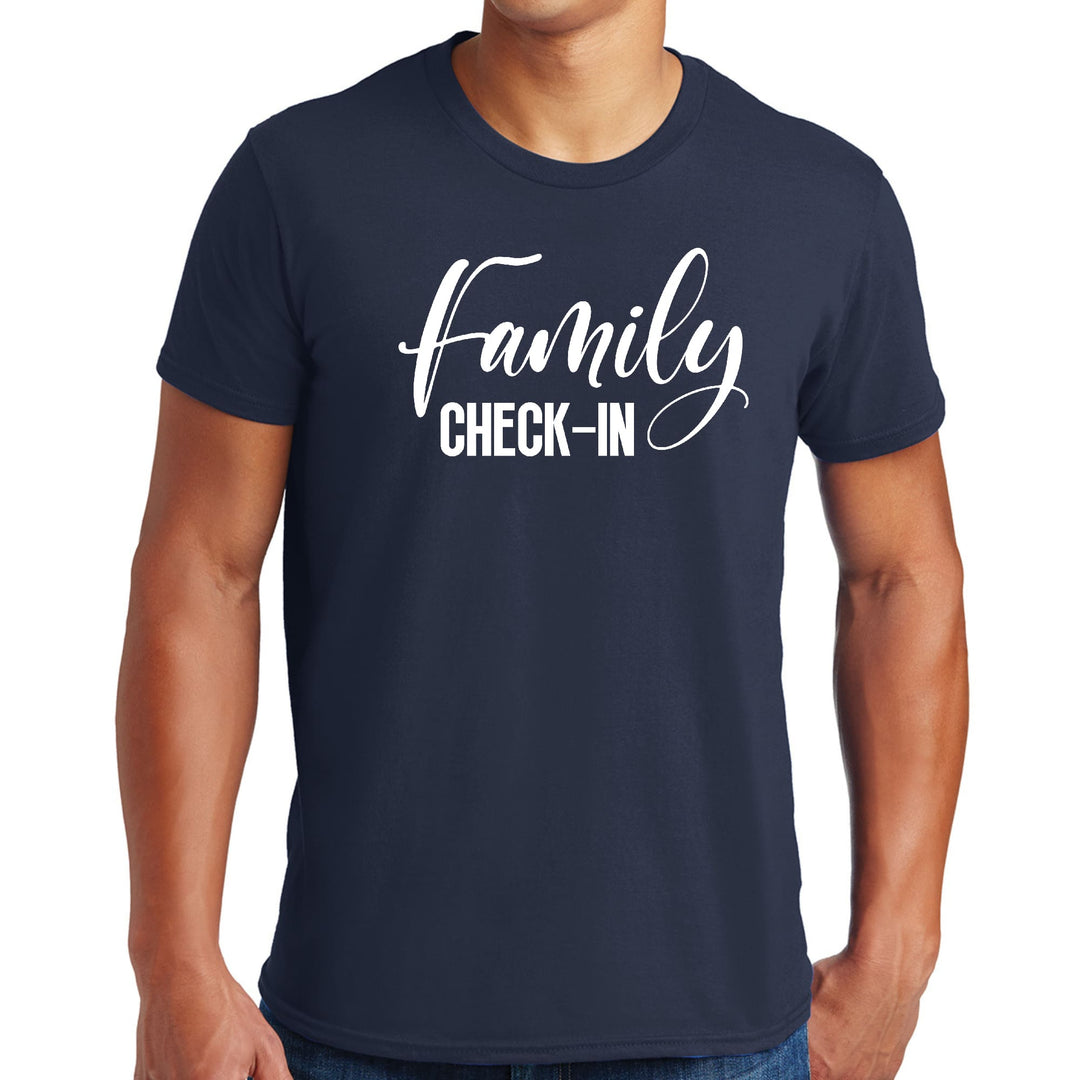 Mens Graphic T-shirt Family Check-in Illustration - Mens | T-Shirts