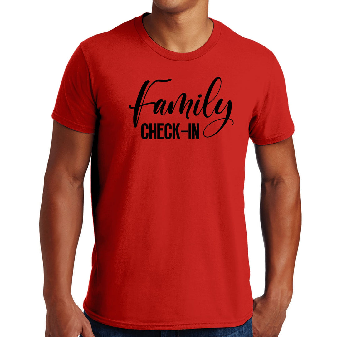 Mens Graphic T-shirt Family Check-in Illustration - Mens | T-Shirts