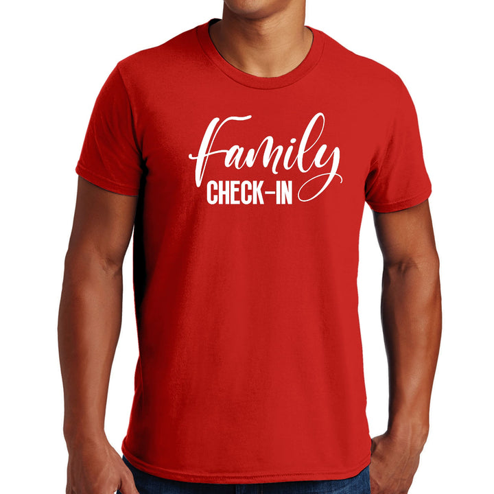 Mens Graphic T-shirt Family Check-in Illustration - Mens | T-Shirts