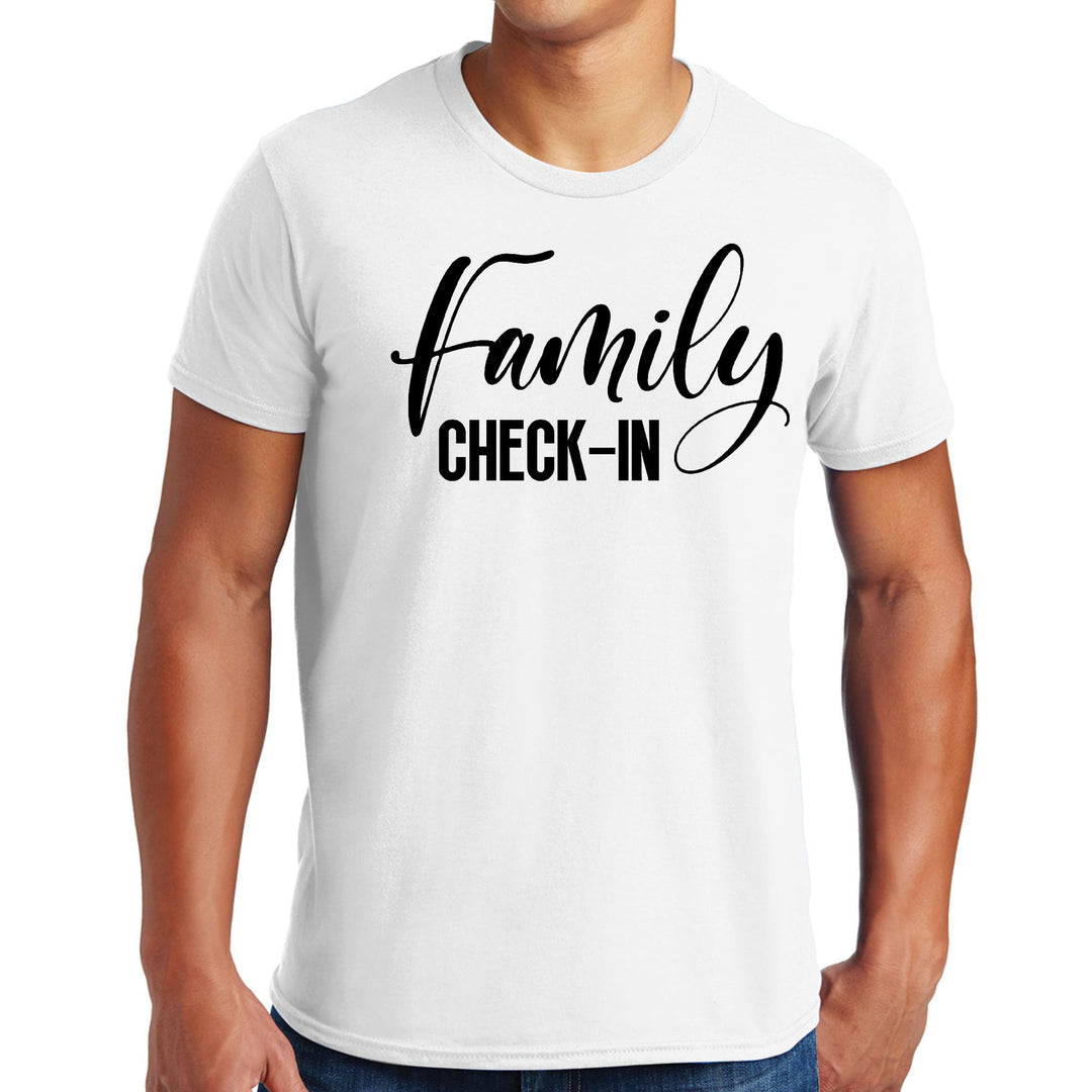 Mens Graphic T-shirt Family Check-in Illustration - Mens | T-Shirts