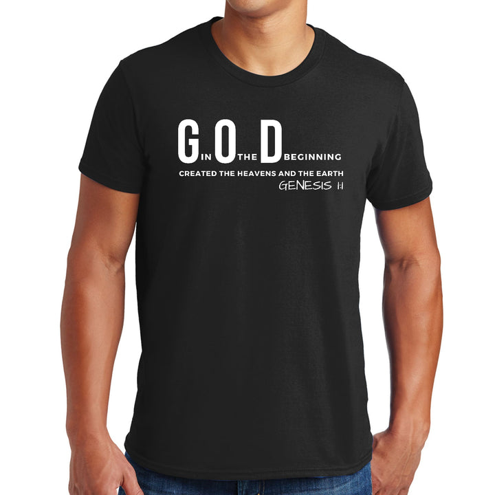 Mens Graphic T-shirt God in the Beginning Print - Mens | T-Shirts