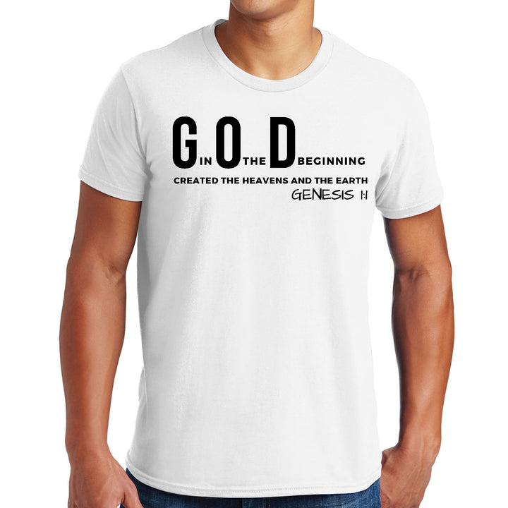 Mens Graphic T-shirt God in the Beginning Print - Mens | T-Shirts