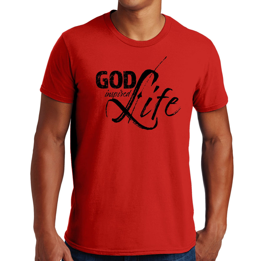 Mens Graphic T-shirt God Inspired Life Black Illustration - Mens | T-Shirts