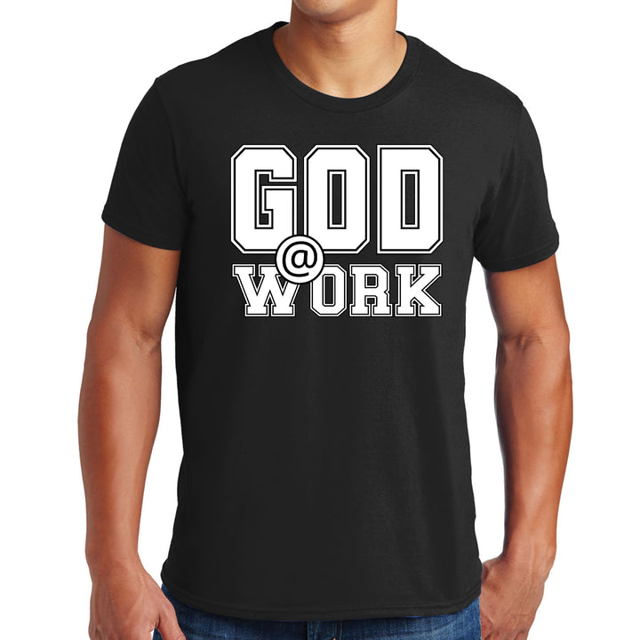 Mens Graphic T-shirt God @ Work Print - Mens | T-Shirts