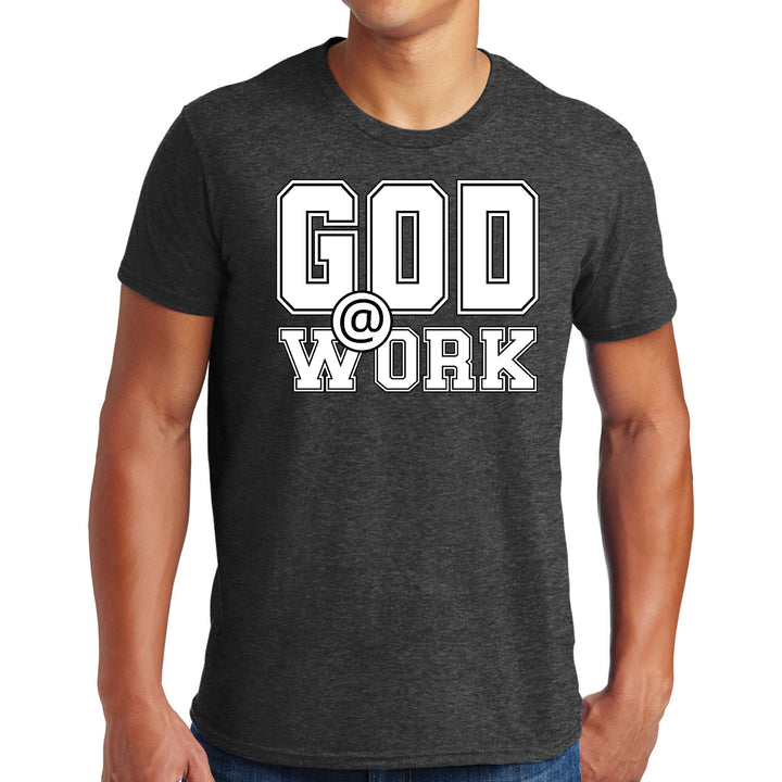 Mens Graphic T-shirt God @ Work Print - Mens | T-Shirts