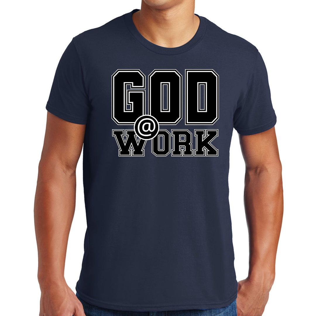 Mens Graphic T-shirt God @ Work Print - Mens | T-Shirts