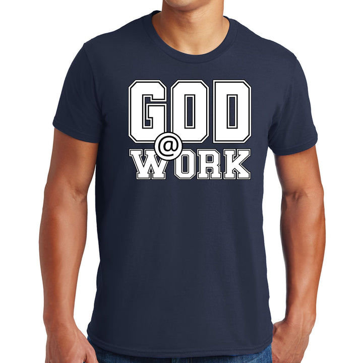 Mens Graphic T-shirt God @ Work Print - Mens | T-Shirts