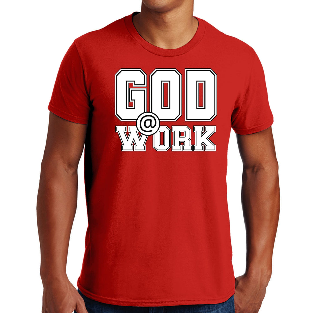 Mens Graphic T-shirt God @ Work Print - Mens | T-Shirts