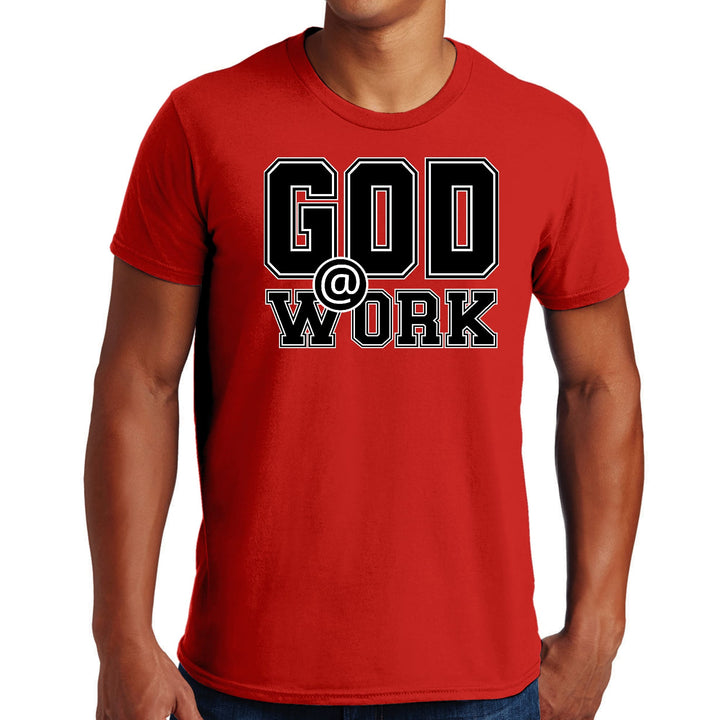 Mens Graphic T-shirt God @ Work Print - Mens | T-Shirts