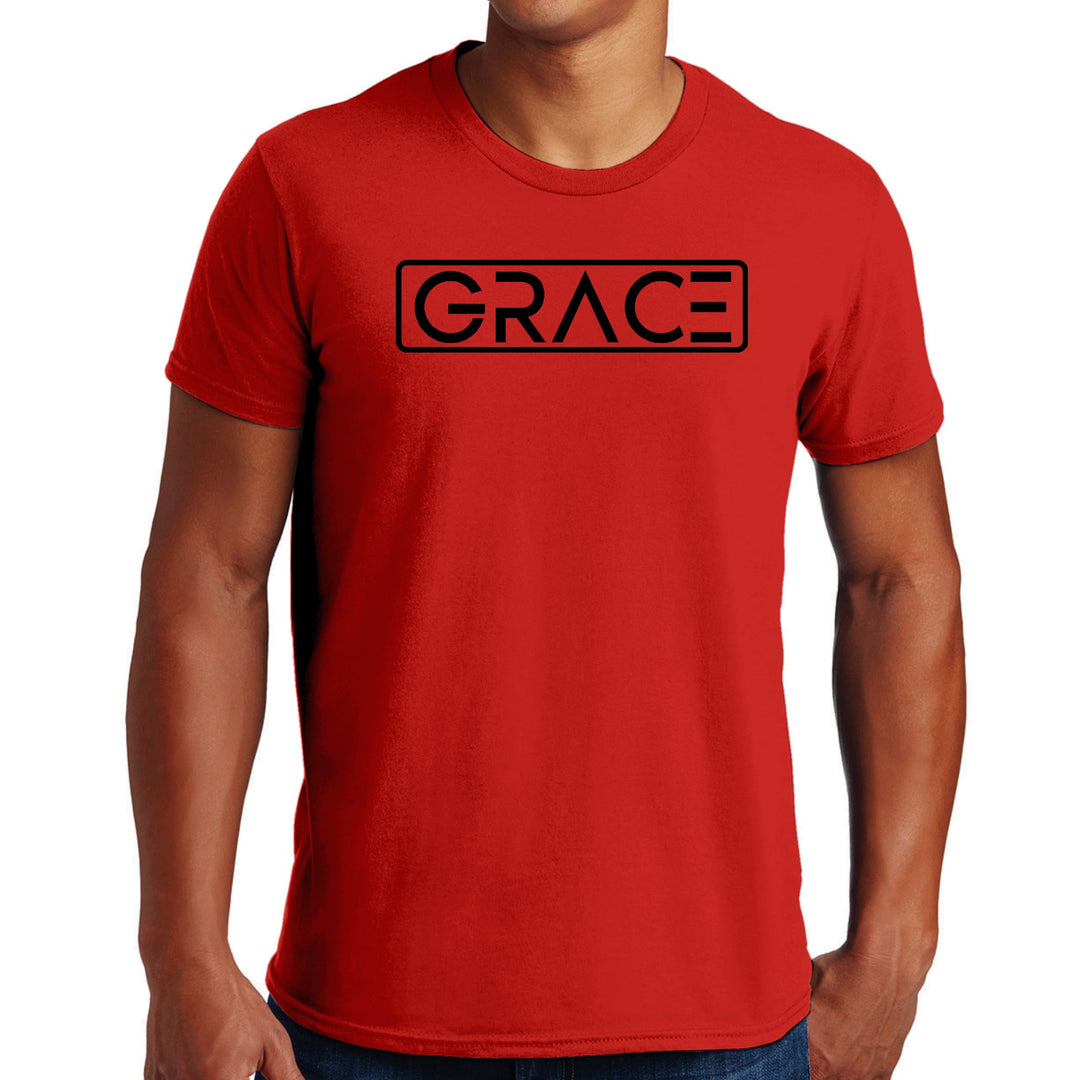 Mens Graphic T-shirt Grace Christian Black Illustration - Mens | T-Shirts