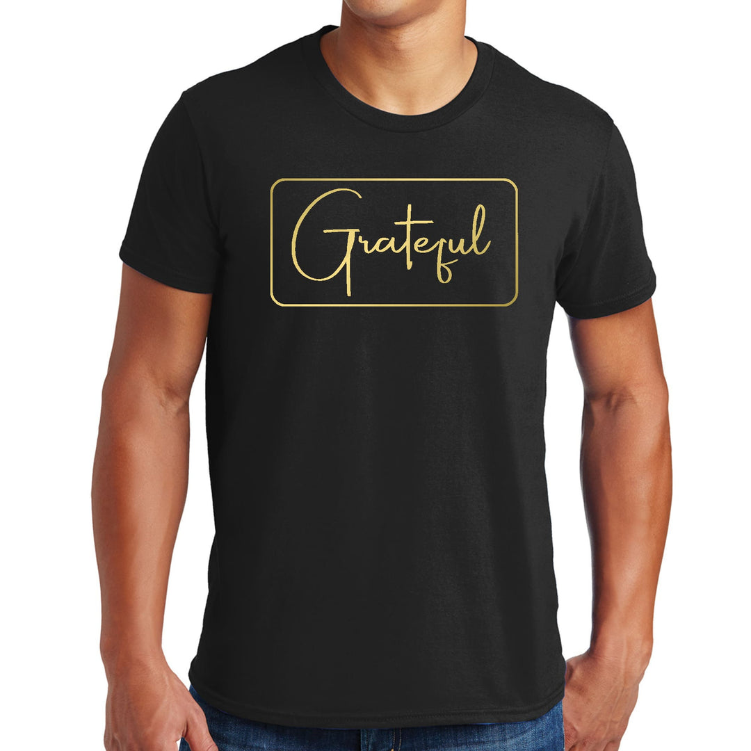 Mens Graphic T-shirt Grateful Metallic Gold Illustration - Mens | T-Shirts