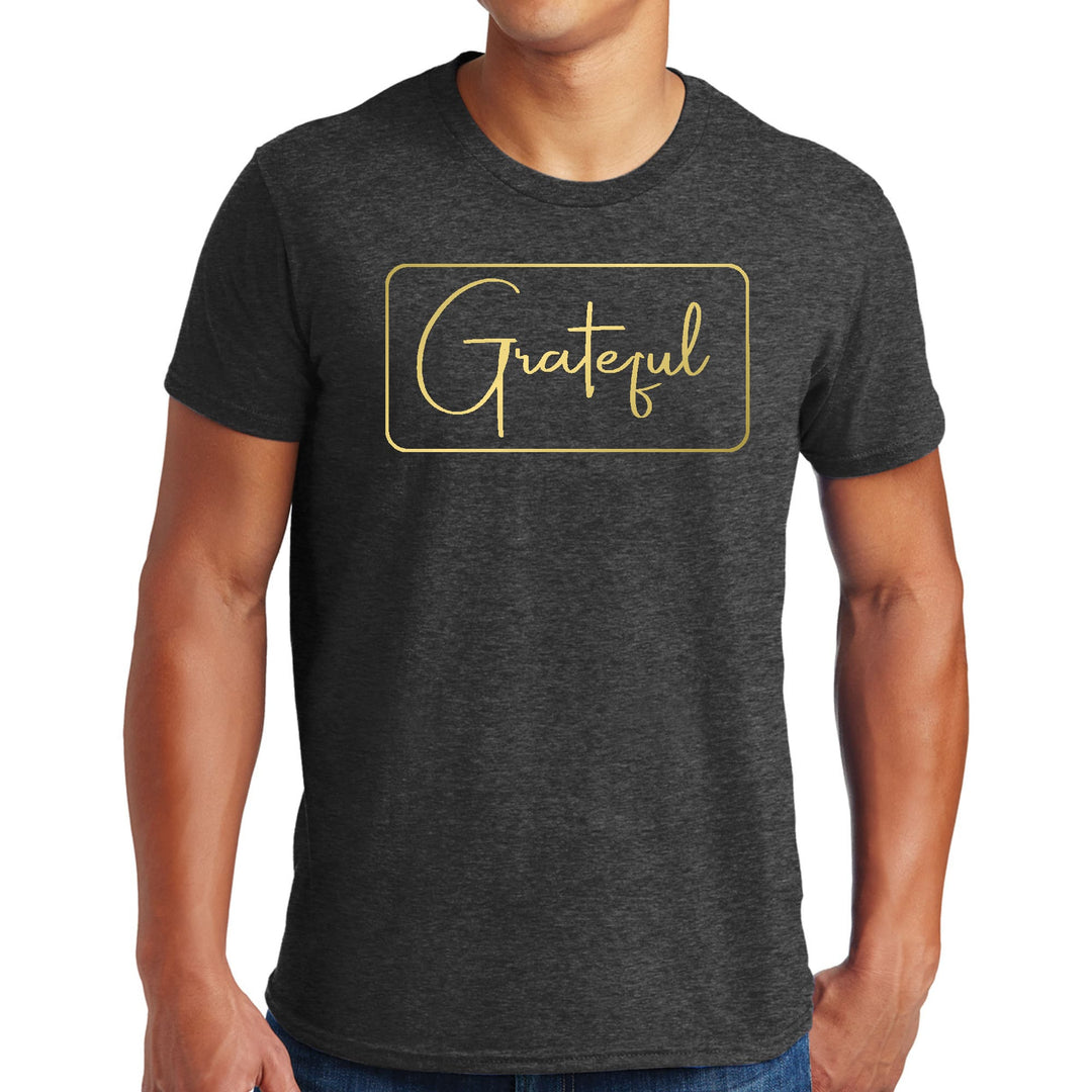 Mens Graphic T-shirt Grateful Metallic Gold Illustration - Mens | T-Shirts