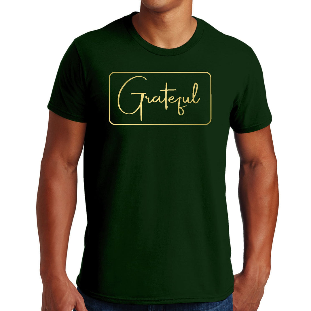 Mens Graphic T-shirt Grateful Metallic Gold Illustration - Mens | T-Shirts