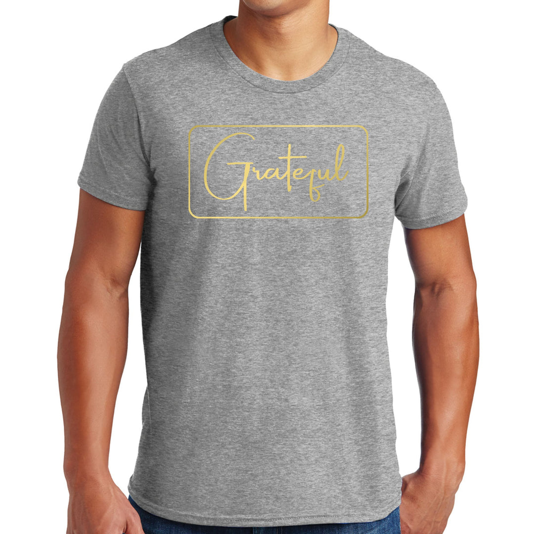 Mens Graphic T-shirt Grateful Metallic Gold Illustration - Mens | T-Shirts