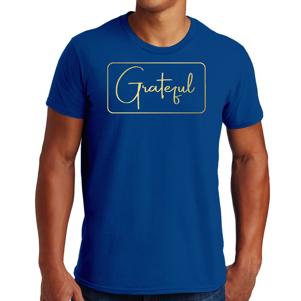 Mens Graphic T-shirt Grateful Metallic Gold Illustration - Mens | T-Shirts