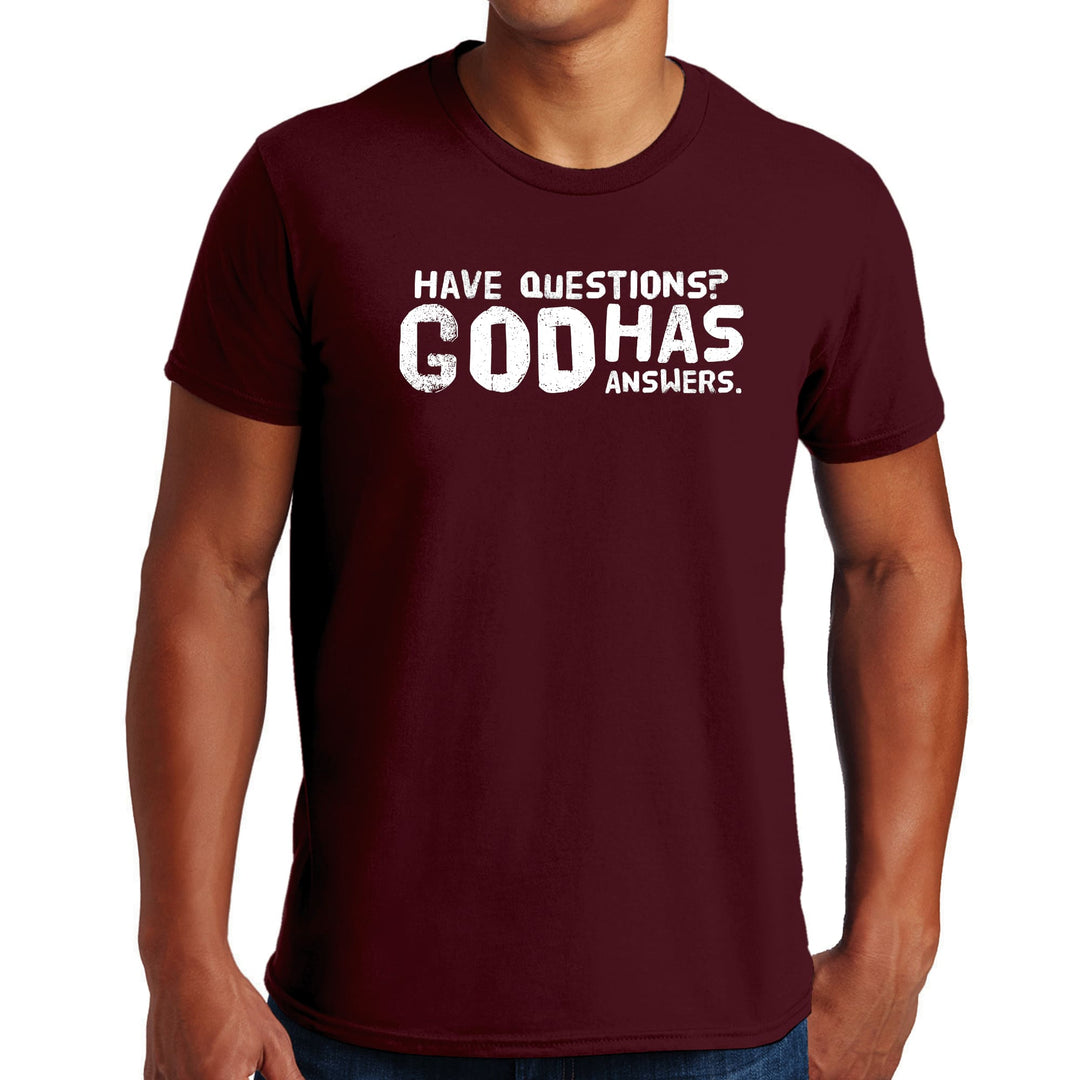 Mens Graphic T-shirt have Questions God has Answers - Mens | T-Shirts