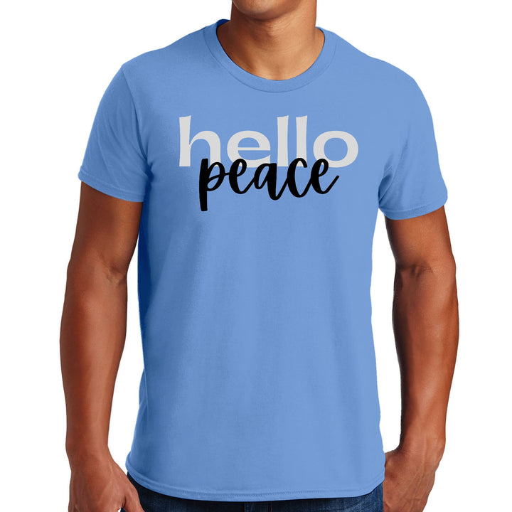 Mens Graphic T-shirt Hello Peace Motivational Peaceful Aspiration - Mens