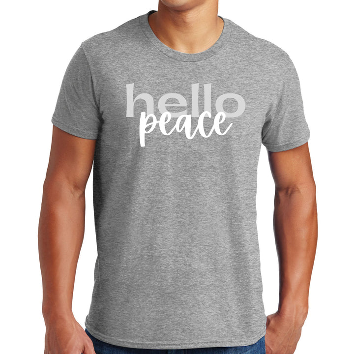 Mens Graphic T-shirt Hello Peace Motivational Peaceful Aspiration - Mens