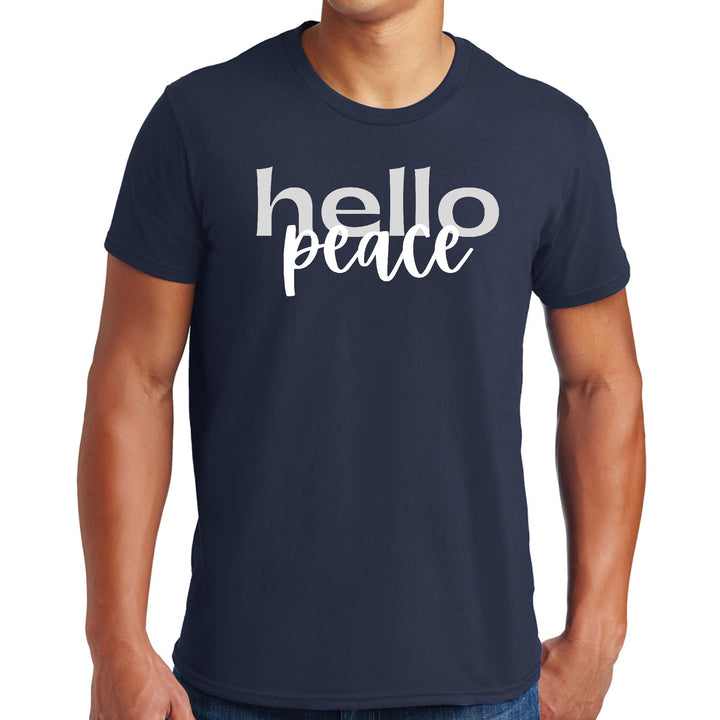 Mens Graphic T-shirt Hello Peace Motivational Peaceful Aspiration - Mens