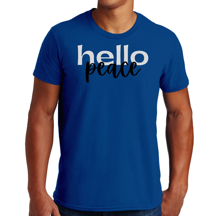 Mens Graphic T-shirt Hello Peace Motivational Peaceful Aspiration - Mens