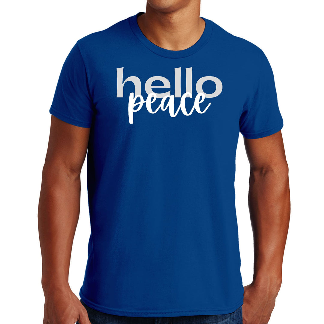 Mens Graphic T-shirt Hello Peace Motivational Peaceful Aspiration - Mens