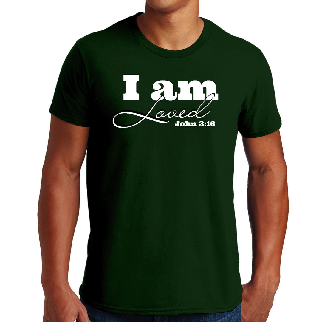 Mens Graphic T-shirt i am Loved - John 3:16 Illustration - Mens | T-Shirts