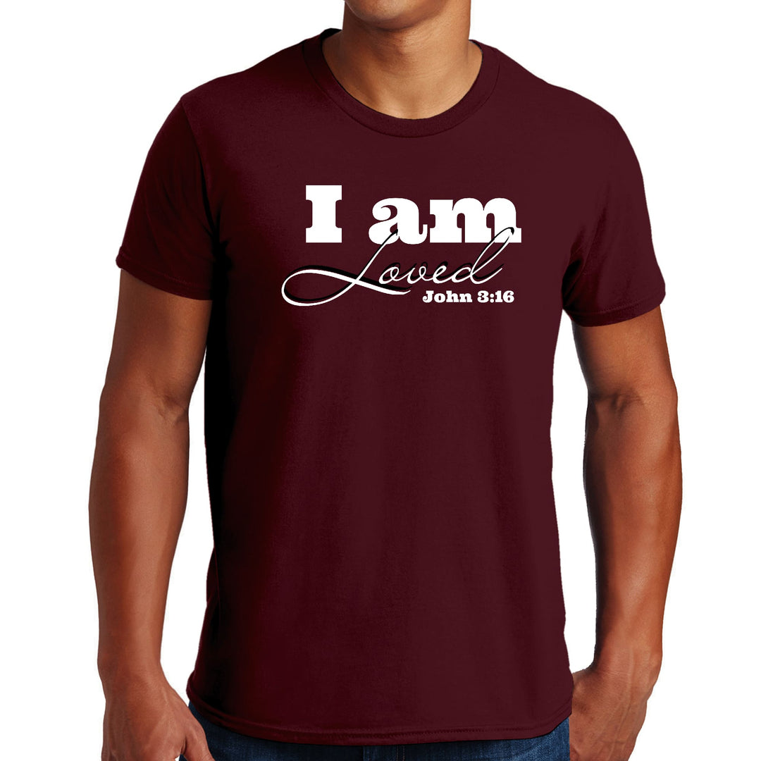 Mens Graphic T-shirt i am Loved - John 3:16 Illustration - Mens | T-Shirts