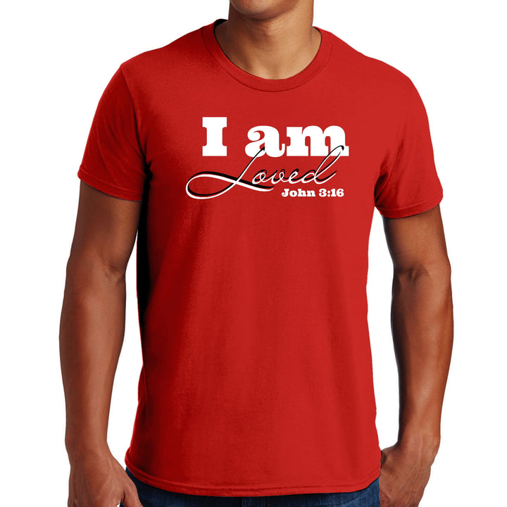 Mens Graphic T-shirt i am Loved - John 3:16 Illustration - Mens | T-Shirts