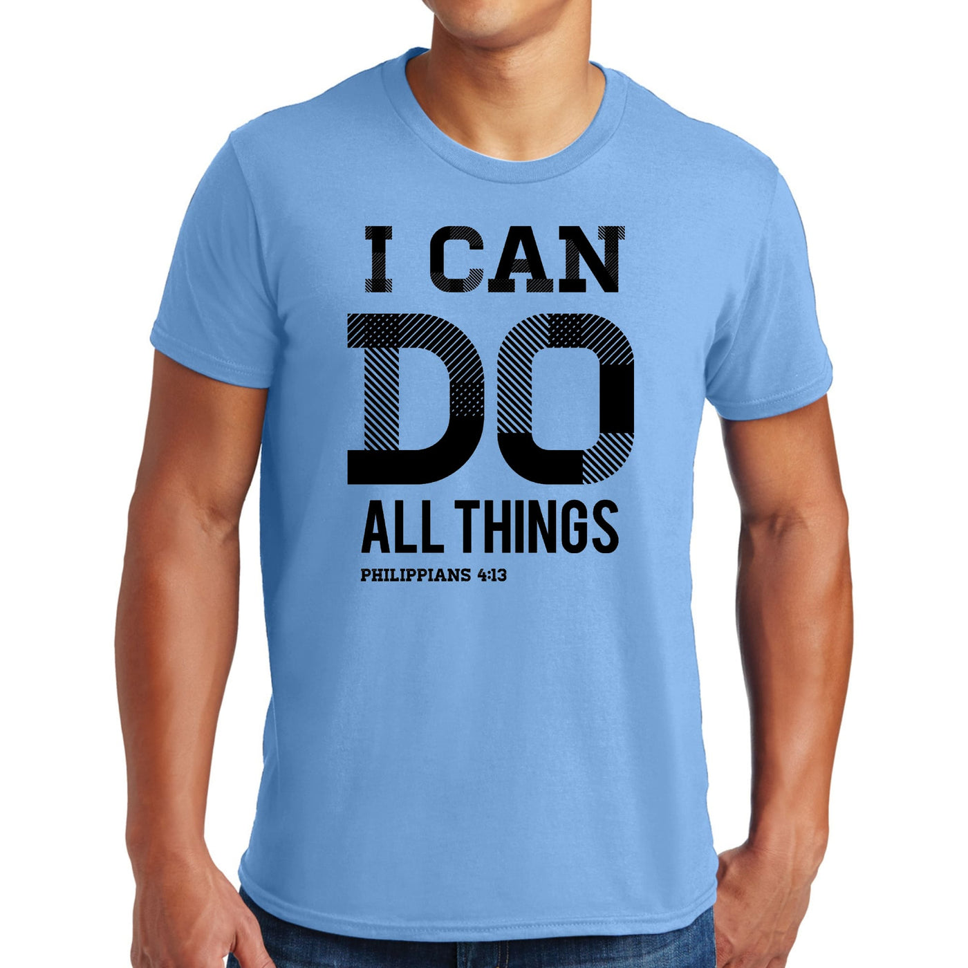 Mens Graphic T-shirt i Can Do All Things Philippians 4:13 Black - Mens