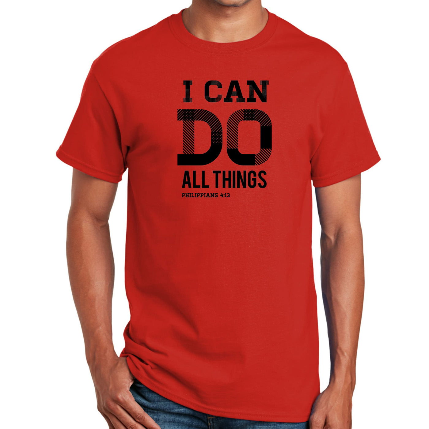 Mens Graphic T-shirt i Can Do All Things Philippians 4:13 Black - Mens