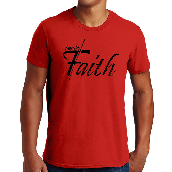 Mens Graphic T-shirt Inspire Faith Black Print - Mens | T-Shirts