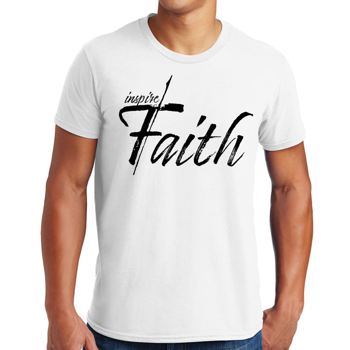 Mens Graphic T-shirt Inspire Faith Black Print - Mens | T-Shirts