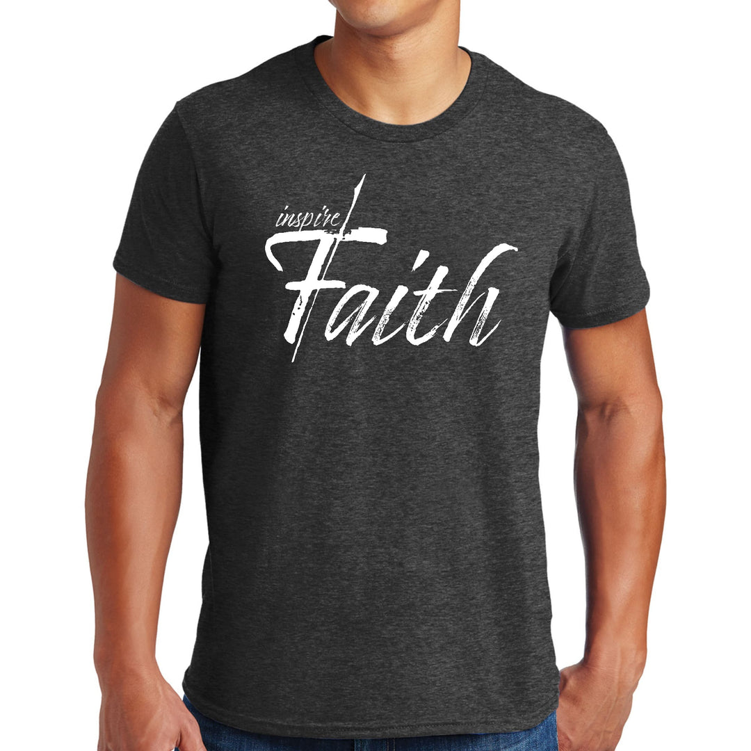 Mens Graphic T-shirt Inspire Faith White Print - Mens | T-Shirts