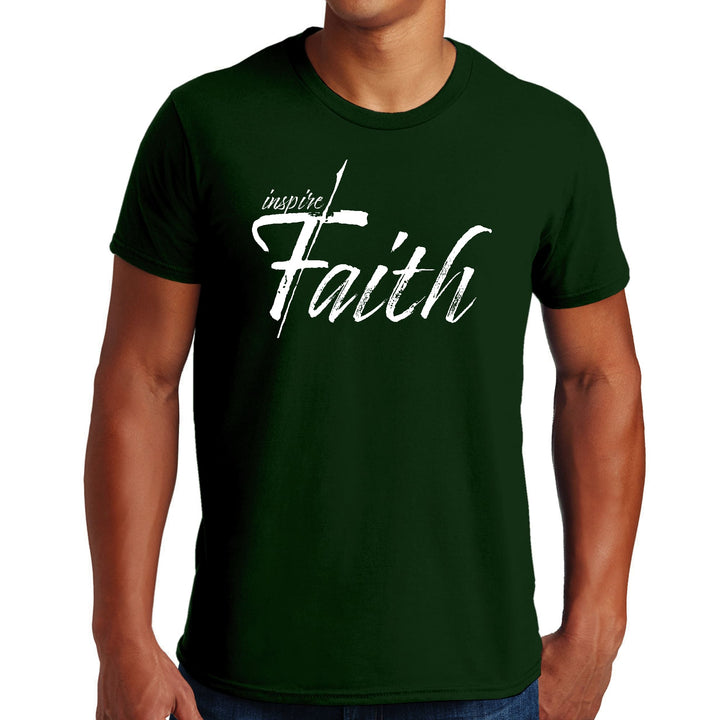 Mens Graphic T-shirt Inspire Faith White Print - Mens | T-Shirts