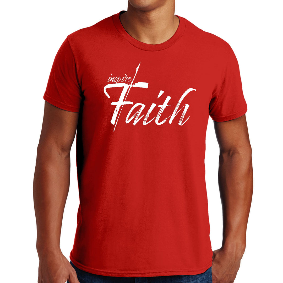 Mens Graphic T-shirt Inspire Faith White Print - Mens | T-Shirts