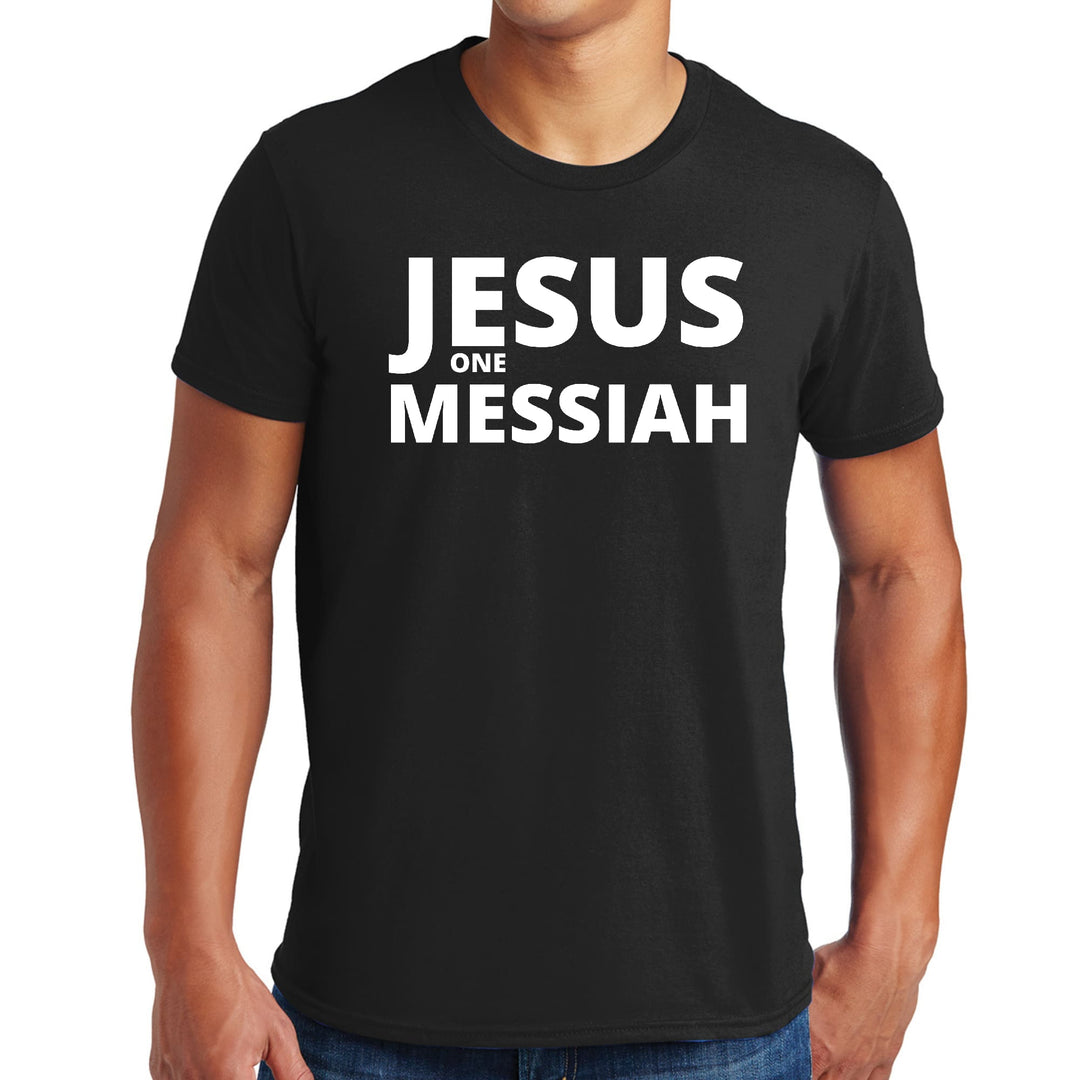 Mens Graphic T-shirt Jesus one Messiah - Mens | T-Shirts