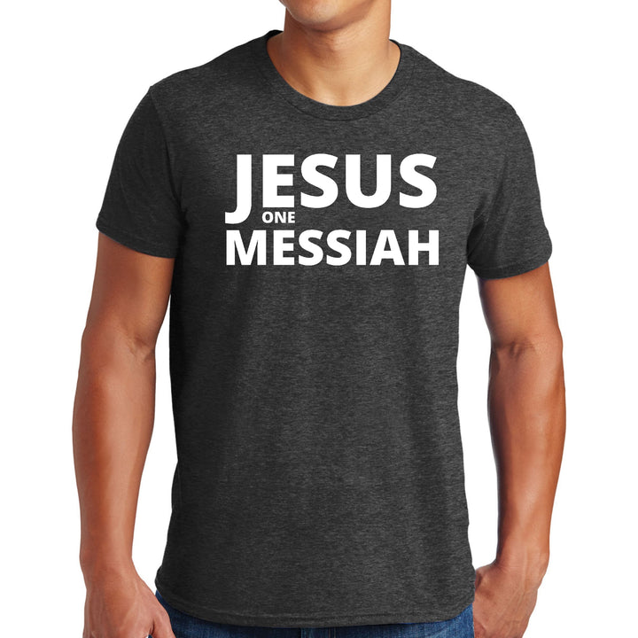 Mens Graphic T-shirt Jesus one Messiah - Mens | T-Shirts