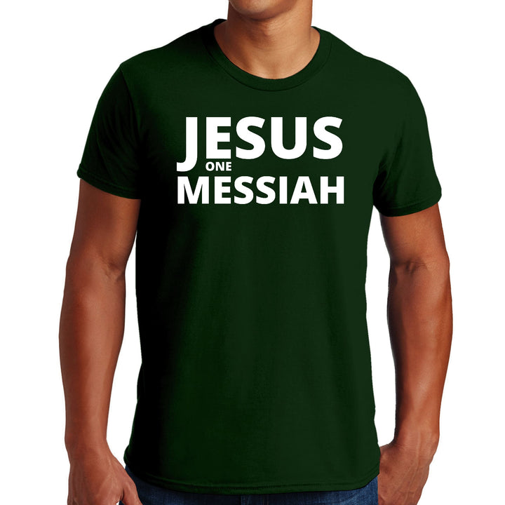 Mens Graphic T-shirt Jesus one Messiah - Mens | T-Shirts