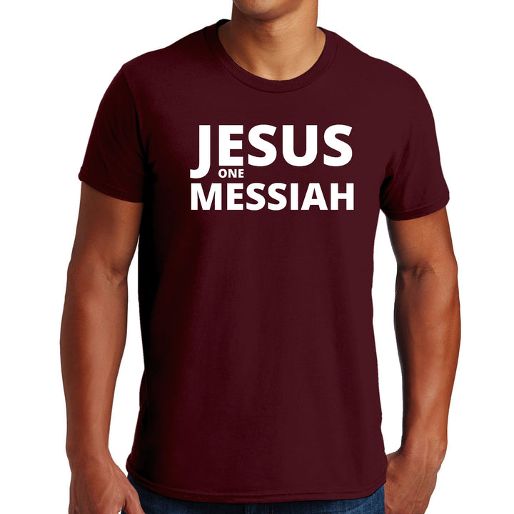 Mens Graphic T-shirt Jesus one Messiah - Mens | T-Shirts