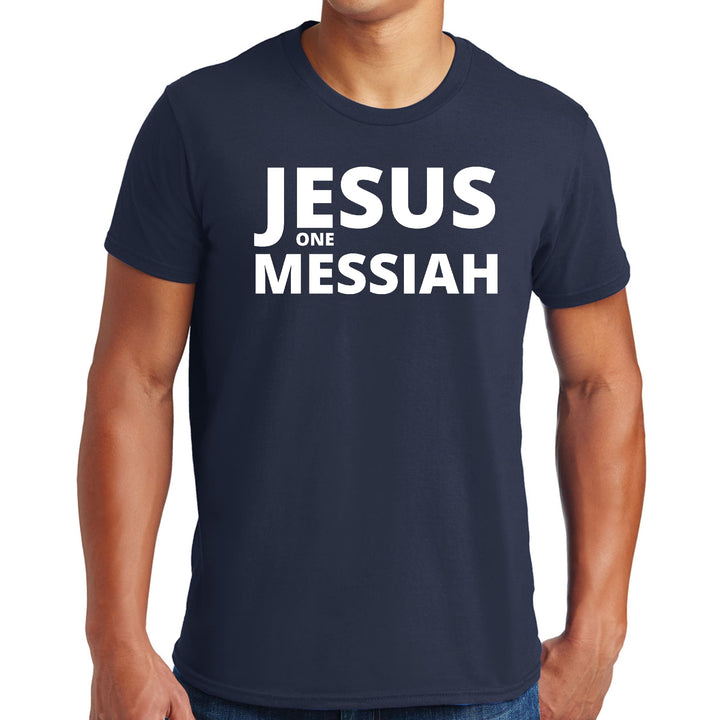 Mens Graphic T-shirt Jesus one Messiah - Mens | T-Shirts