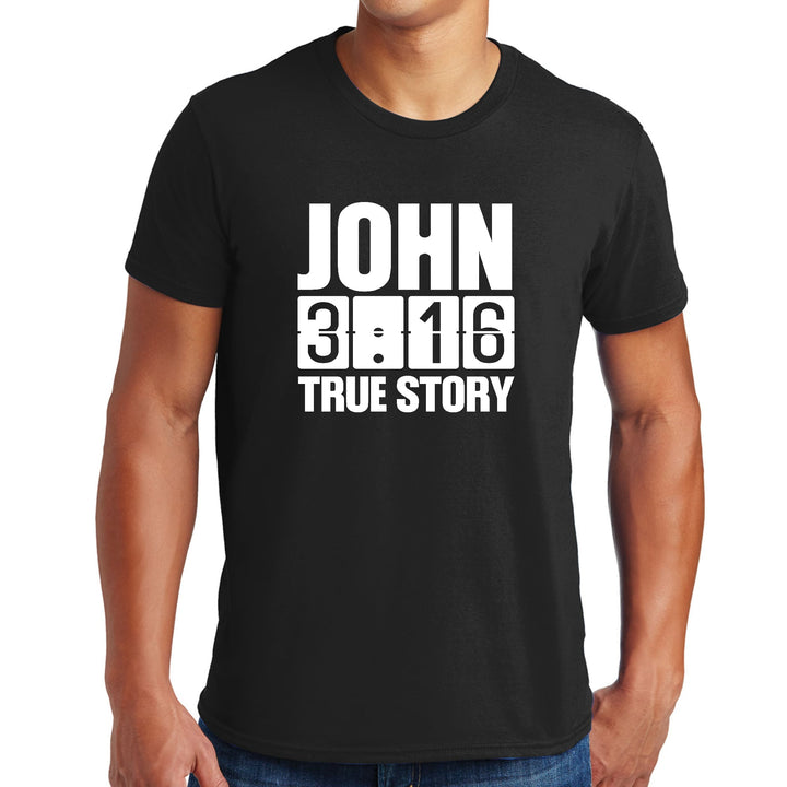 Mens Graphic T-shirt John 3:16 True Story Print - Mens | T-Shirts